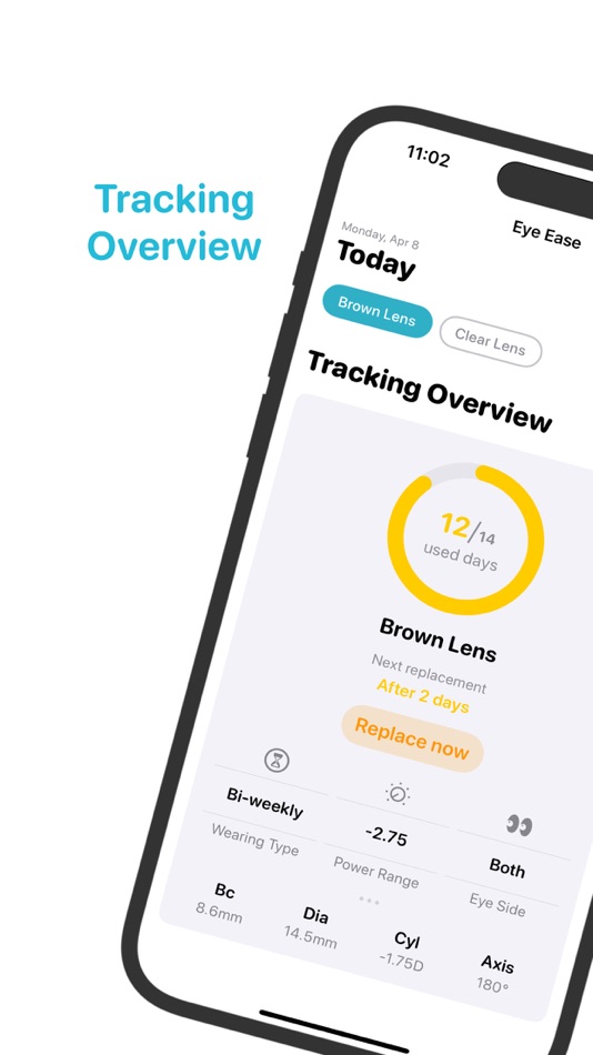 #1. EyeEase - Contact Lens Tracker (iOS) 由: Alisher Altore