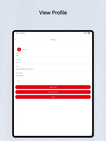 PEC Utility Management iPad screenshot