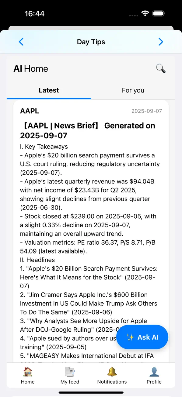 Screenshot #2 pour AI Investment Advice Calendar