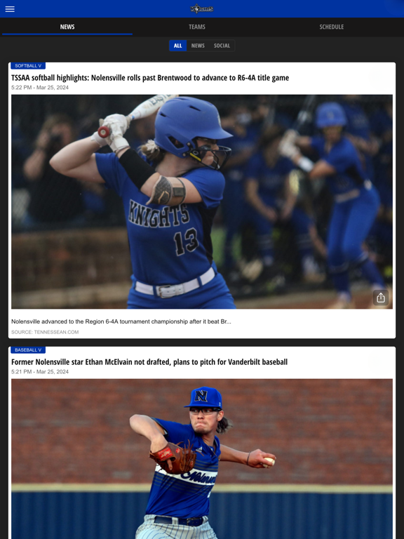 Nolensville Knights iPad screenshot 3 - Sports app