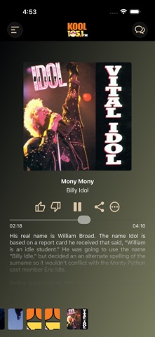 KOOL 105.1 app screenshot