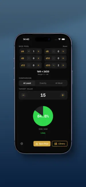 Dice Probabilities Calculator screenshot 3