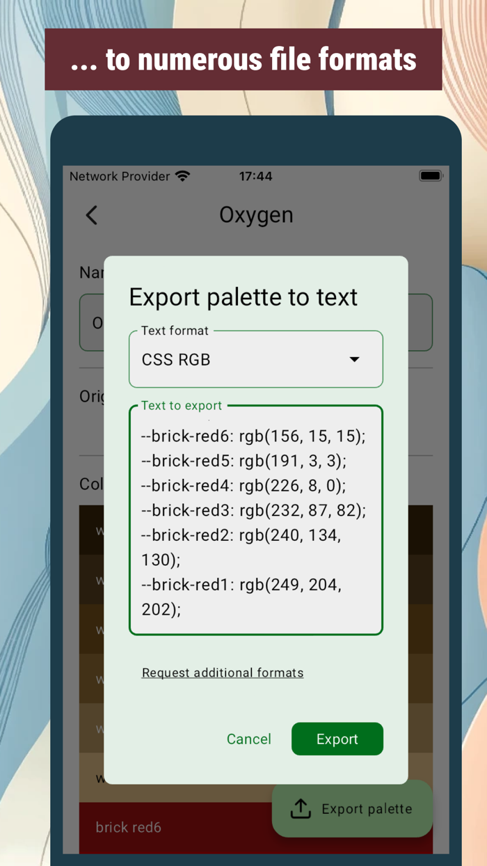 Color Palette Conversion UPC