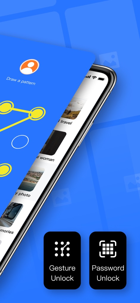 Secret Safe Lock Vault Manager - Observe the seamless integration of Gesture Unlock and traditional Password Unlock methods for personalized access control.