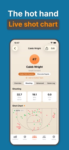 Basketball Logbook: Live Stats iPhone screenshot