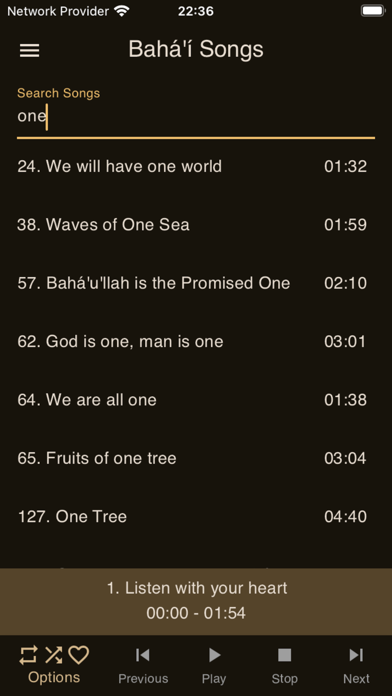 Screenshot #1 pour Bahá'í Songs