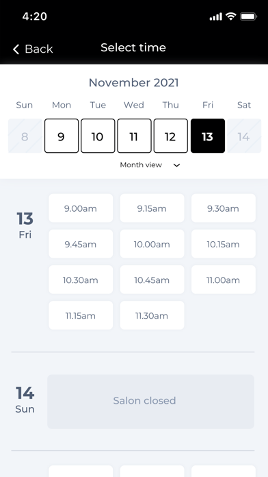 Aspire Salon Screenshot
