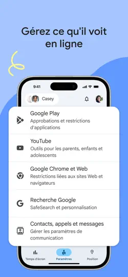 Capture d'écran de Google Family Link sur iPhone 3