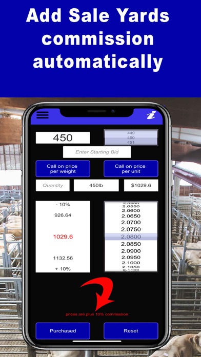 Livestock Auction Calculator Screenshot