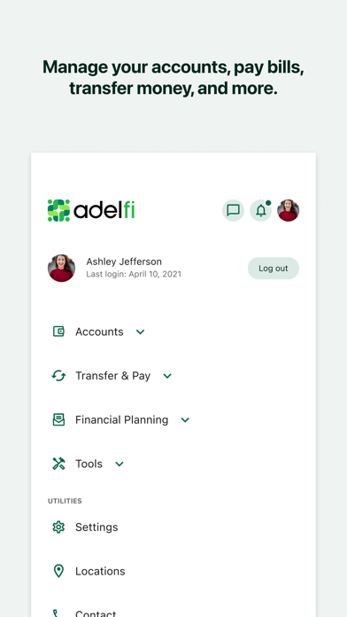 AdelFi Mobile Banking Screenshot