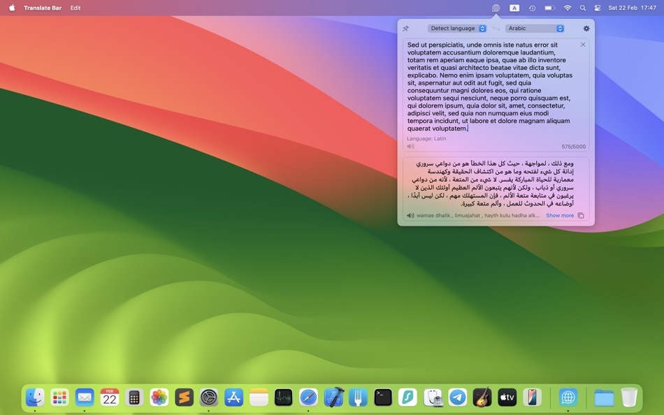 #3. Translate Bar (macOS) 由: Andrey Sidorovnin