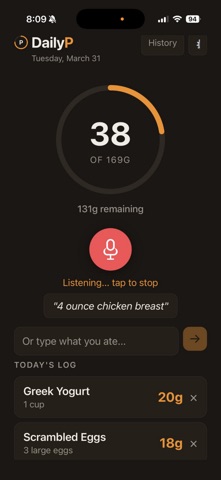 DailyP: Protein Tracker Screenshot 3 of 7