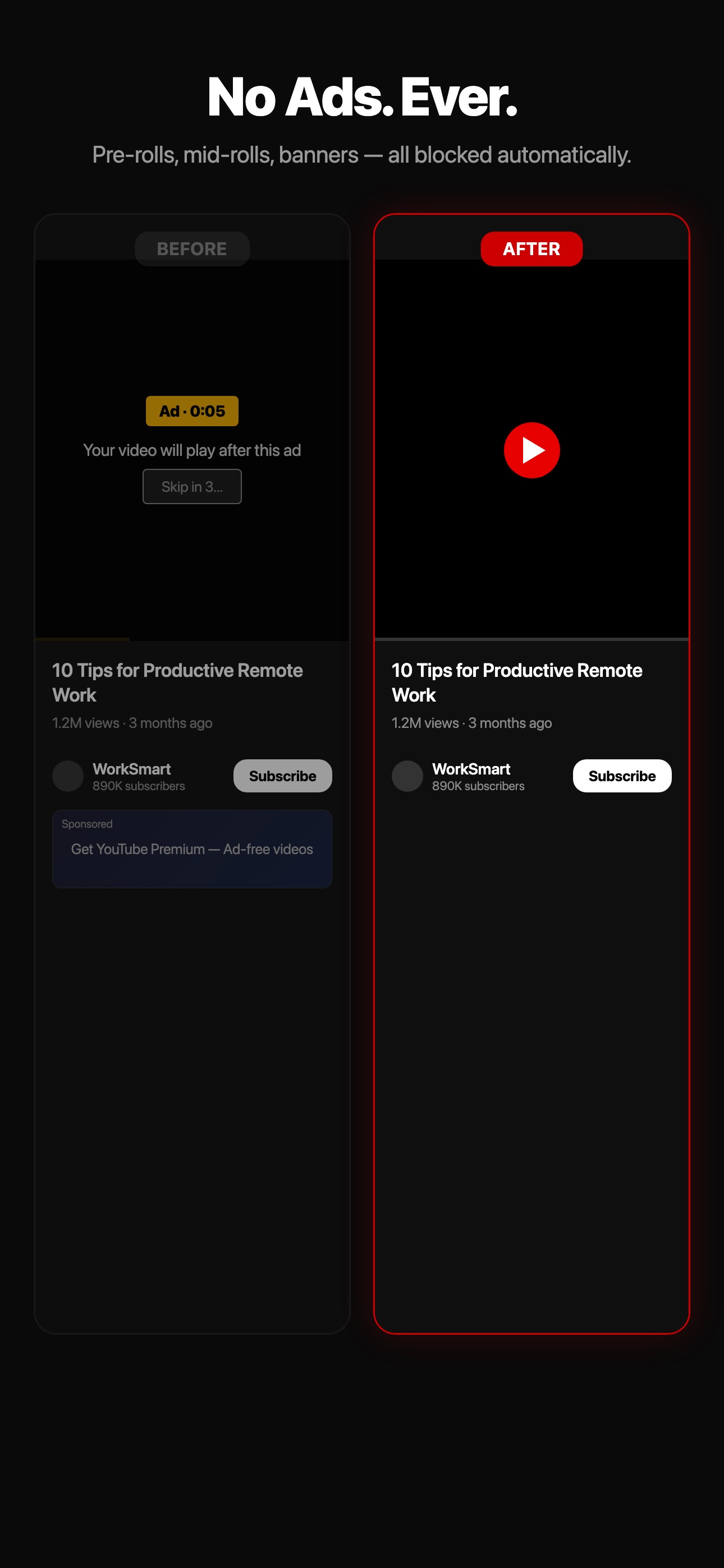 CleanTube: Ad & Shorts Blocker screenshot 2