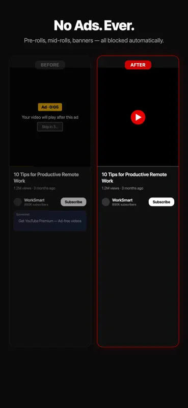 CleanTube: Ad & Shorts Blocker screenshot 2 of 5