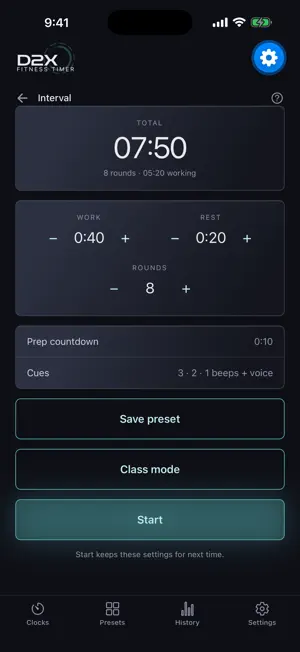 D2X Fitness Timer screenshot 3