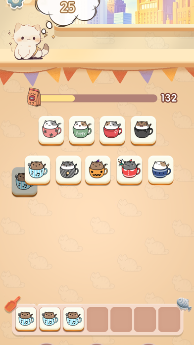 Cat cup3 Tile Cute casual game Screenshot