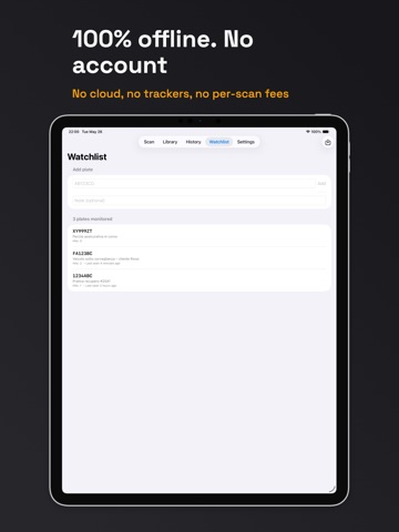 ALPR Pro iPad screenshot