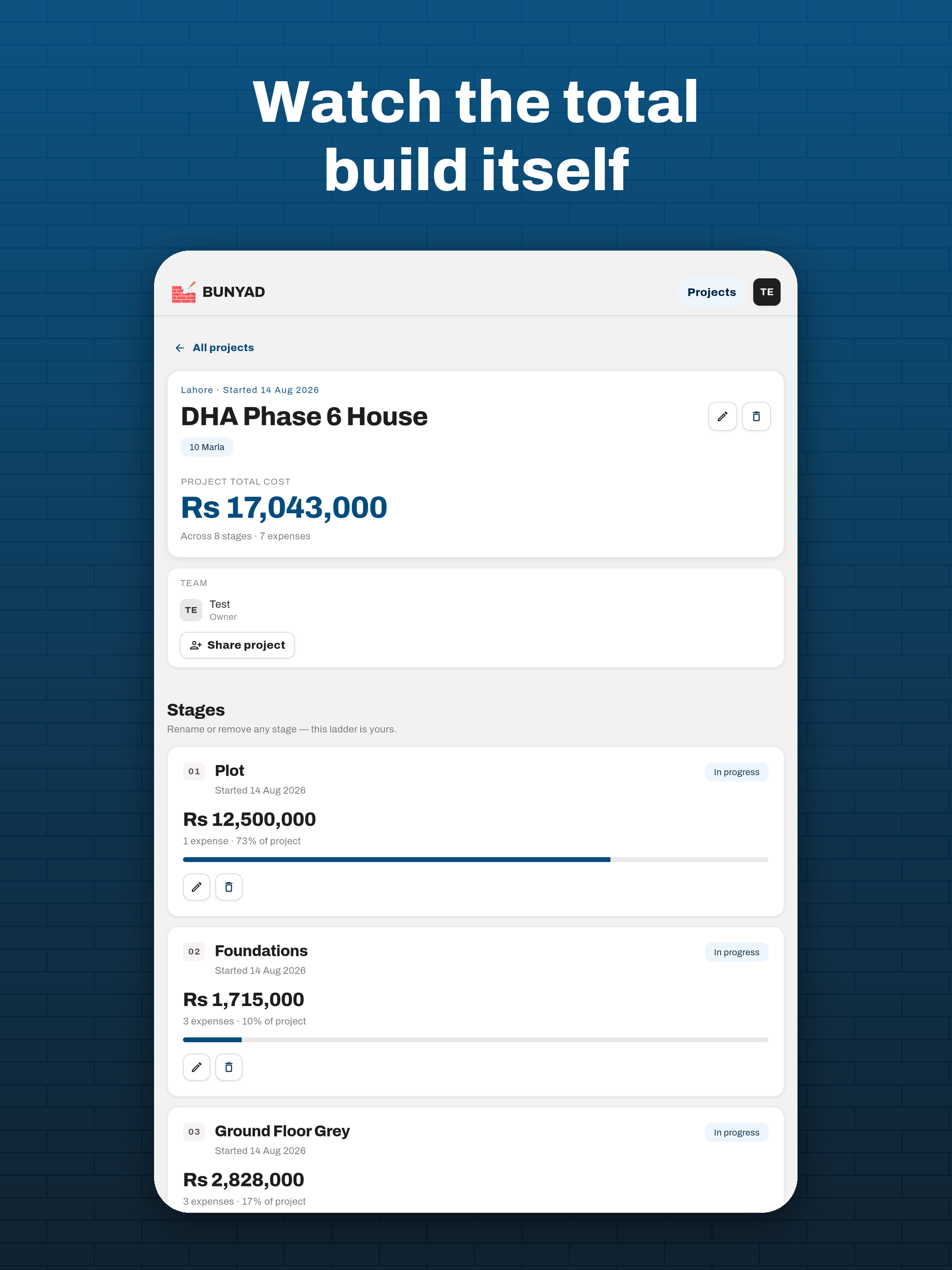 Bunyad — Construction Expenses screenshot 6