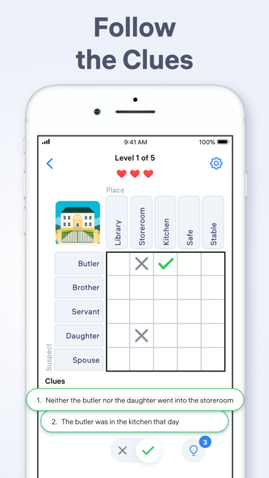 Logic Puzzles - Clue Game Screenshot