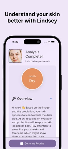 Lindsey: AI Skincare Advisor iPhone screenshot