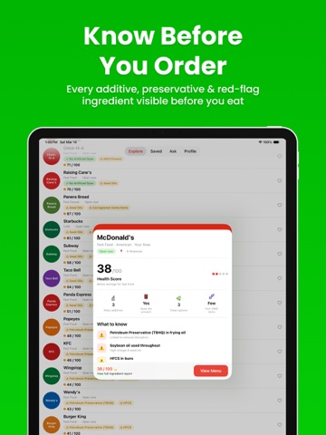 MenuScore: Eat Out Healthy iPad screenshot