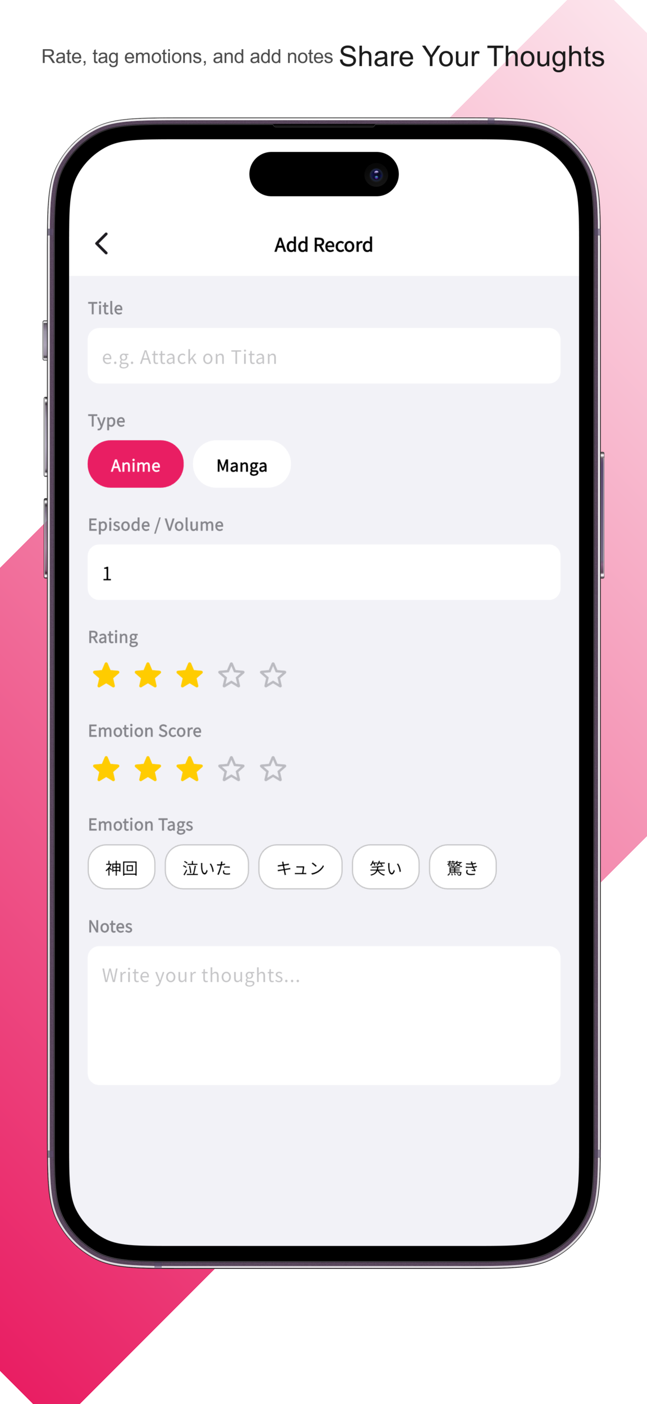 OshiNote – Anime Watch Tracker