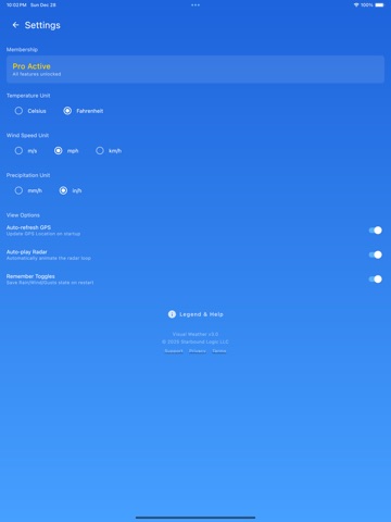 Visual Weather iPad screenshot