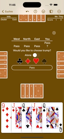 Euchre - Expert AI iPhone screenshot