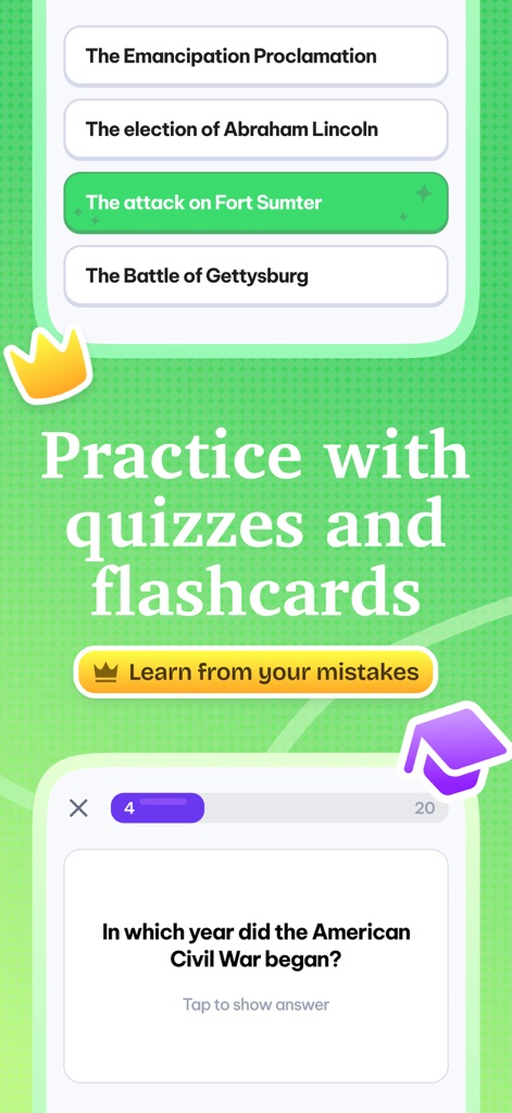 Kiwi AI - Notetaker - Nutzer können ihr Wissen durch interaktive "Quizfragen" testen und direkt aus ihren Fehlern lernen, was das Verständnis vertieft.