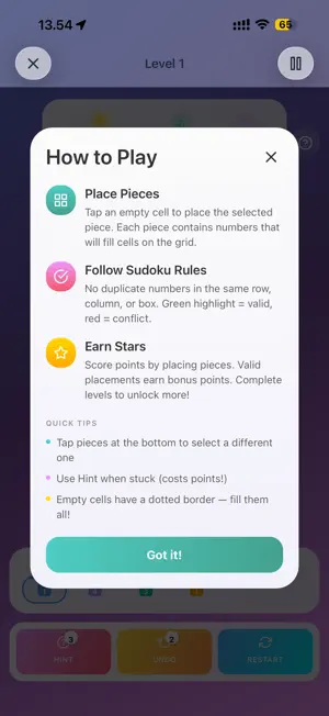 Number Blocks Sudoku screenshot 2