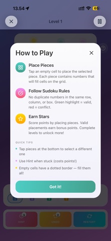 Number Blocks Sudoku screenshot