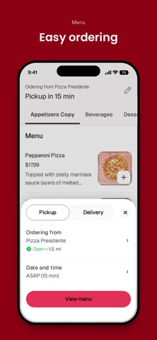 Pizza Presidente iPhone screenshot