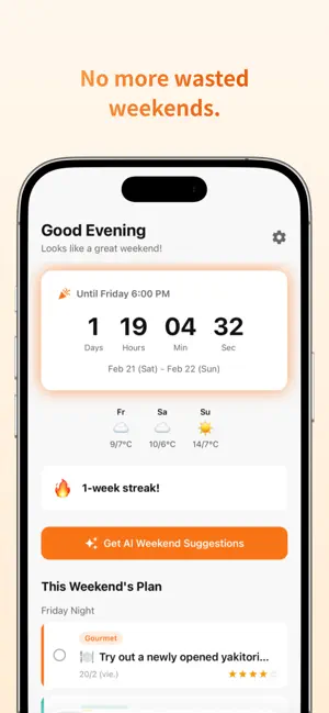 Good Weekends! - Plan & Enjoy screenshot 1