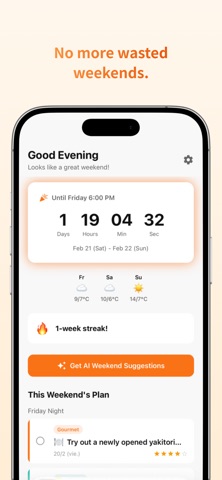 Good Weekends! - Plan & Enjoy Screenshot 1 of 5