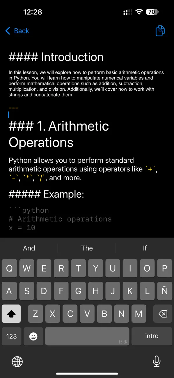 #1. Markdown Notes App (iOS) Ved: Constellation Ltd