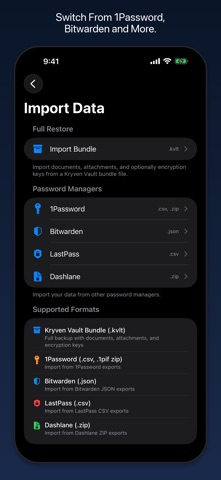 Kryven Vault - ID & Doc Wallet iPhone screenshot