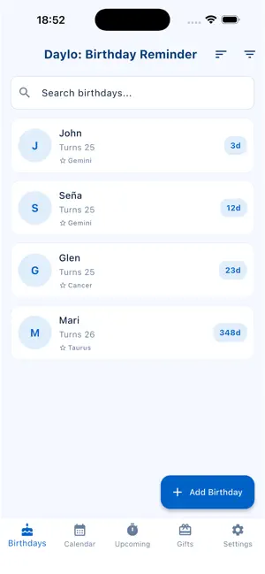 Daylo: Birthday Reminder screenshot 3