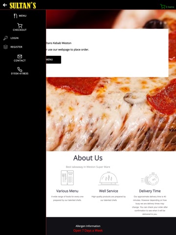 Sultans Kebab House Weston iPad screenshot