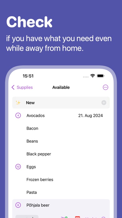 Supplies - home inventory app Screenshot