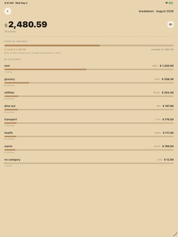 pagu — expense tracker iPad screenshot