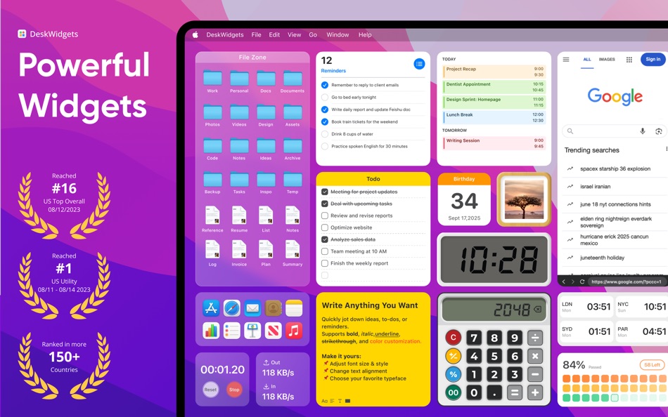 #1. DeskWidgets - Color Widgets (macOS) بواسطة: 建利 陈