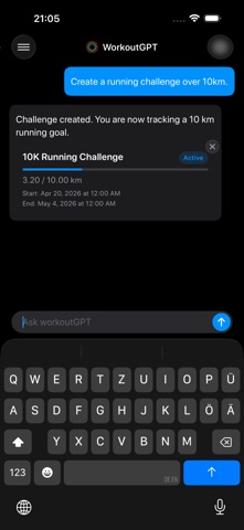 WorkoutGPT - AI Health Harness iPhone screenshot