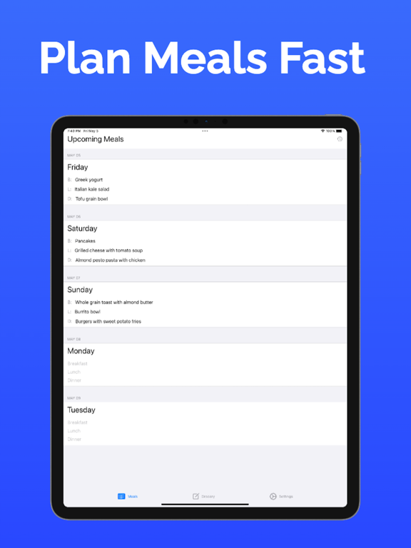 Meal37 - Weekly Meal Planner