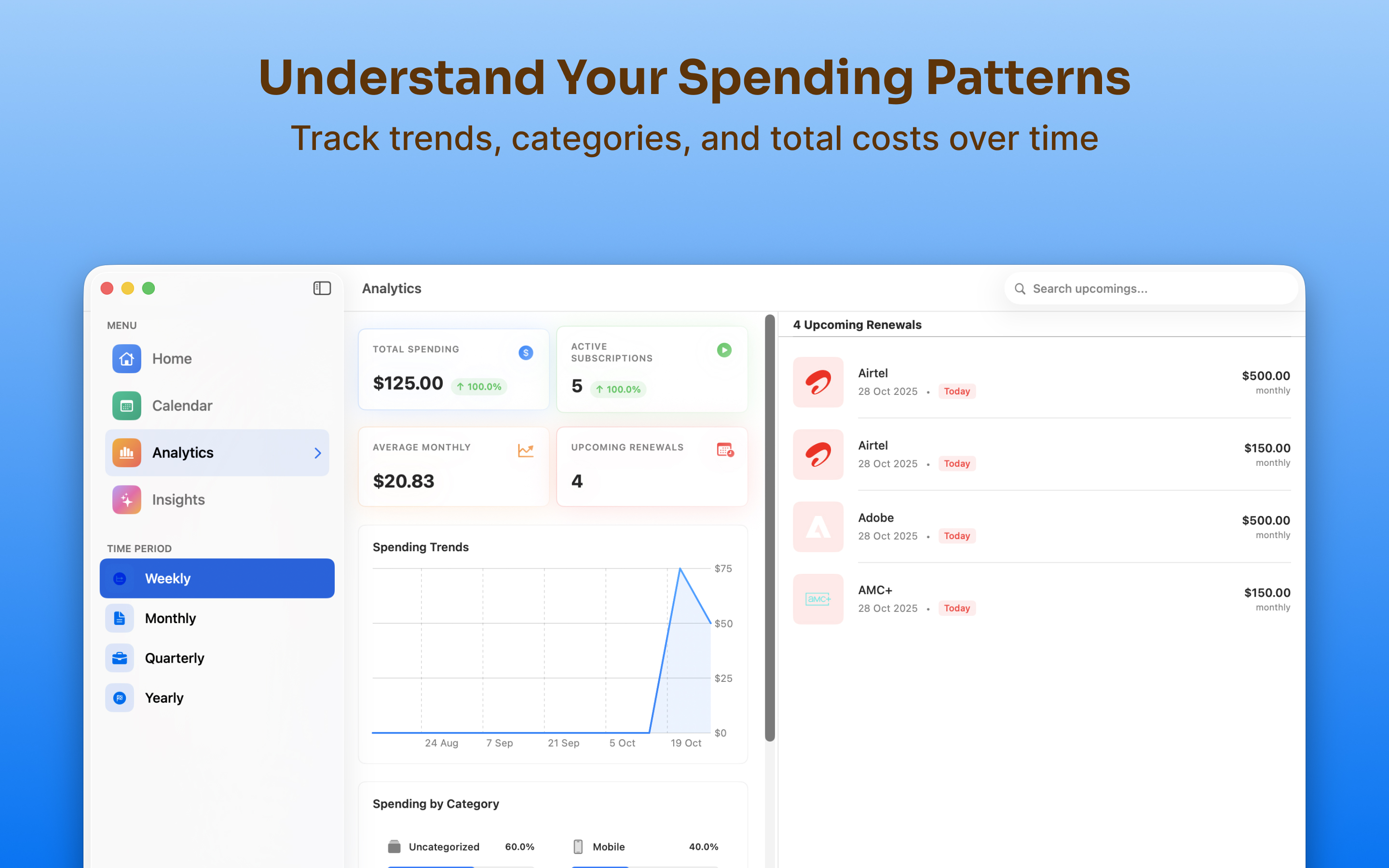 Subscription Tracker -Sentinel