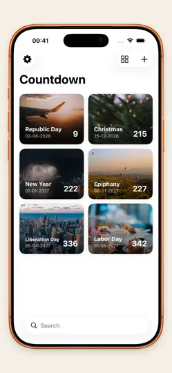 Captura de pantalla de Countdown en iPhone 1