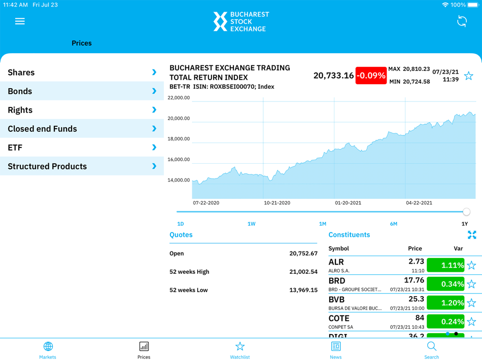 #9. Bucharest Stock Exchange Tab (iOS) 由: BURSA DE VALORI BUCURESTI S.A.