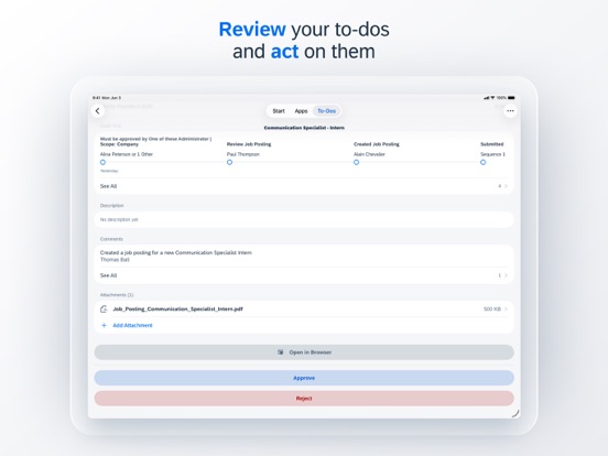 SAP Mobile Start iPad screenshot 5 - Business app