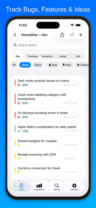 Dev Notes++ - Bug & Idea Log Screenshot 2 of 10