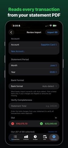 Local Budget: Statement Scan iPhone screenshot