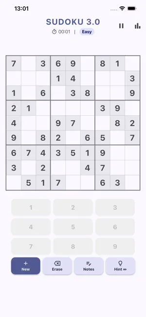 Sudoku 3.0 screenshot 1